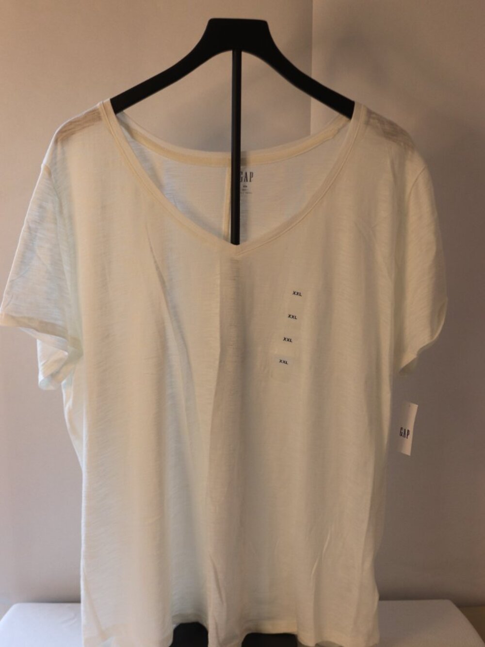 NWT Women's Gap Favorite White V-Neck Tee Sz XXL